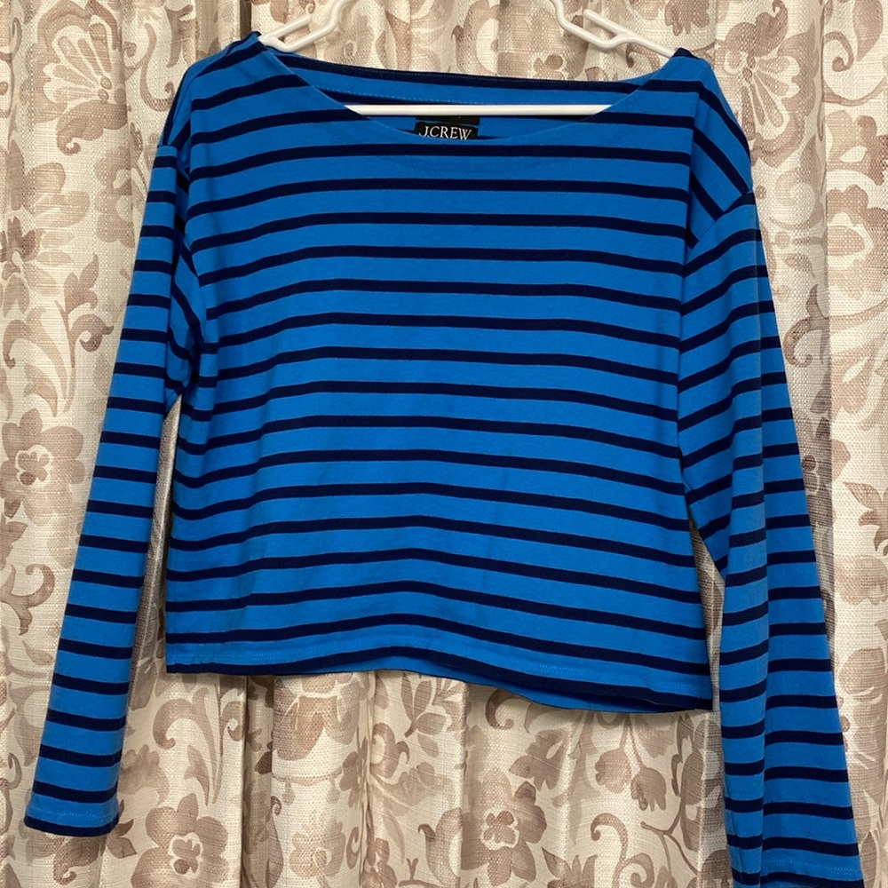 J Crew, Women’s striped long sleeve crop top